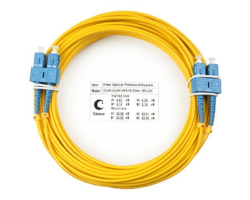 [Cabeus Патч-корды волоконно-оптические, пигтейлы] Cabeus FOP(d)-9-SC-SC-15m Шнур оптический duplex SC-SC 9/125 sm 15м LSZH