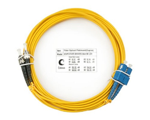 [Cabeus Патч-корды волоконно-оптические, пигтейлы] Cabeus FOP(d)-9-SC-ST-15m Шнур оптический duplex SC-ST 9/125 sm 15м LSZH