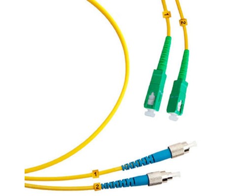 [Cabeus Патч-корды волоконно-оптические, пигтейлы] Cabeus FOP(d)-9-SC/APC-FC/UPC-5m Шнур оптический duplex SC/APC-FC/UPC 9/125 sm 5м LSZH