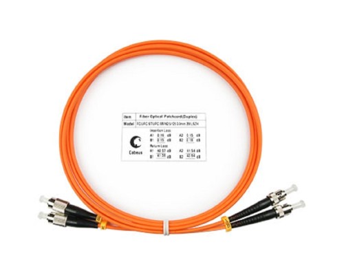 [Cabeus Патч-корды волоконно-оптические, пигтейлы] Cabeus FOP-62-FC-ST-1,5m Шнур оптический duplex FC-ST 62,5/125 mm 1,5м LSZH