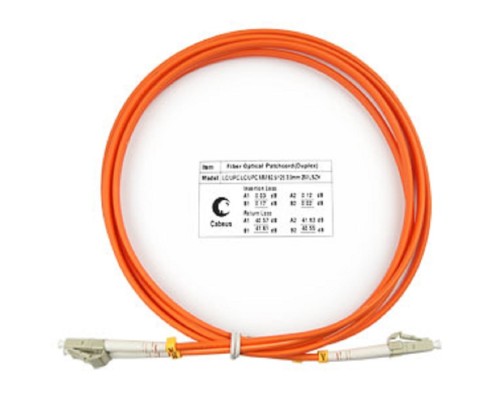 [Cabeus Патч-корды волоконно-оптические, пигтейлы] Cabeus FOP-62-LC-LC-2m Шнур оптический duplex LC-LC 62,5/125 mm 2м LSZH