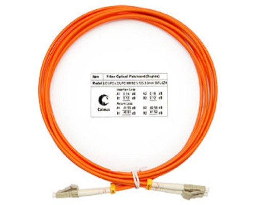 [Cabeus Патч-корды волоконно-оптические, пигтейлы] Cabeus FOP-62-LC-LC-3m Шнур оптический duplex LC-LC 62,5/125 mm 3м LSZH