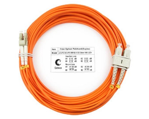 [Cabeus Патч-корды волоконно-оптические, пигтейлы] Cabeus FOP-62-LC-SC-10m Шнур оптический duplex LC-SC 62,5/125 mm 10м LSZH