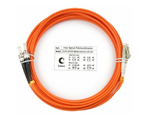 [Cabeus Патч-корды волоконно-оптические, пигтейлы] Cabeus FOP-62-LC-ST-5m Шнур оптический duplex LC-ST 62,5/125 mm 5м LSZH