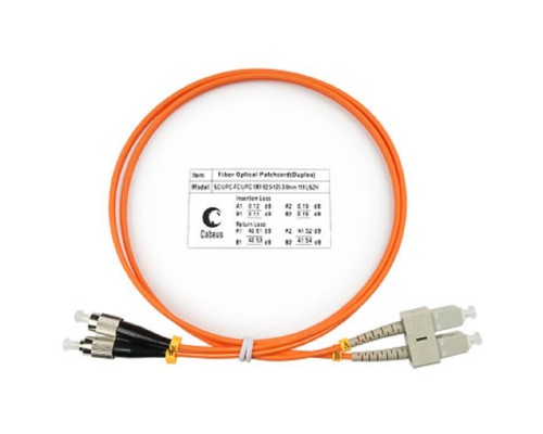 [Cabeus Патч-корды волоконно-оптические, пигтейлы] Cabeus FOP-62-SC-FC-1m Шнур оптический duplex SC-FC 62,5/125 mm 1м LSZH