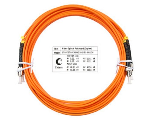 [Cabeus Патч-корды волоконно-оптические, пигтейлы] Cabeus FOP-62-ST-ST-7m Шнур оптический duplex ST-ST 62,5/125 mm 7м LSZH