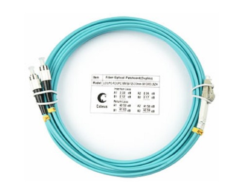 [Cabeus Патч-корды волоконно-оптические, пигтейлы] Cabeus FOP-50-LC-FC-5m Шнур оптический duplex LC-FC 50/125 mm OM3 5м LSZH