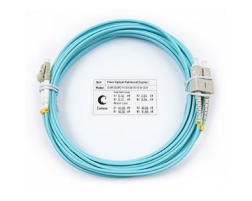 [Cabeus Патч-корды волоконно-оптические, пигтейлы] Cabeus FOP-50-LC-SC-5m Шнур оптический duplex LC-SC 50/125 mm OM3 5м LSZH