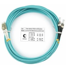 Cabeus FOP-50-LC-ST-20m Шнур оптический duplex LC-ST 50/125 mm OM3 20м LSZH