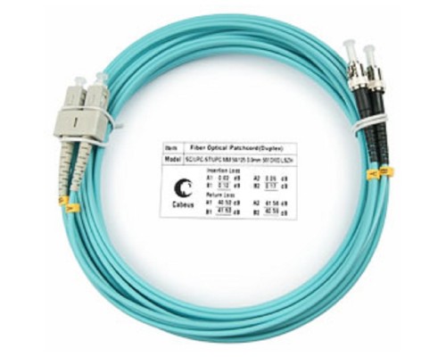 [Cabeus Патч-корды волоконно-оптические, пигтейлы] Cabeus FOP-50-SC-ST-20m Шнур оптический duplex SC-ST 50/125 mm OM3 20м LSZH