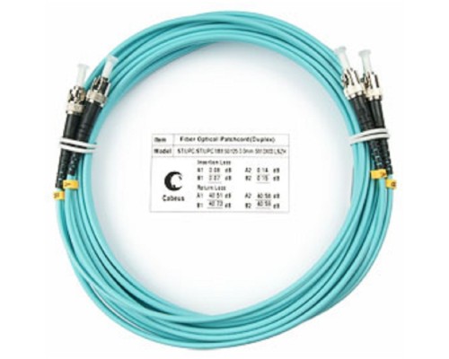 [Cabeus Патч-корды волоконно-оптические, пигтейлы] Cabeus FOP-50-ST-ST-25m Шнур оптический duplex ST-ST 50/125 mm OM3 25м LSZH