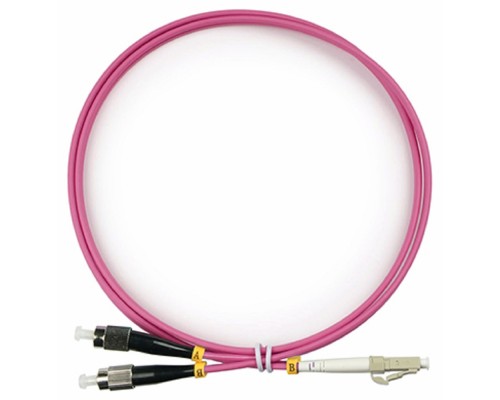 [Cabeus Патч-корды волоконно-оптические, пигтейлы] Cabeus FOP-50-OM4-LC-FC-1,5m Шнур оптический duplex LC-FC 50/125 mm OM4 1,5м LSZH