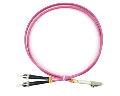 [Cabeus Патч-корды волоконно-оптические, пигтейлы] Cabeus FOP-50-OM4-LC-ST-1m Шнур оптический duplex LC-ST 50/125 mm OM4 1м LSZH