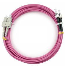 Cabeus FOP-50-OM4-SC-ST-5m Шнур оптический duplex SC-ST 50/125 mm OM4 5м LSZH