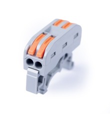 Cabeus PCT-222D Клемма соединительная универсальная проходная 2 полюса с рычагом на DIN-рейку 0,08-2,5/4,0 (1шт)