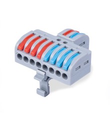 Cabeus MX2-8D Клемма соединительная универсальная проходная 2-8 полюса с рычагом на DIN-рейку 0,08-2,5/4,0 (1шт)
