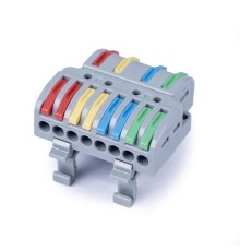 Cabeus MX4-8D Клемма соединительная универсальная проходная 4-8 полюса с рычагом на DIN-рейку 0,08-2,5/4,0 (1шт)