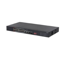 DAHUA DH-S3220-16GT-240 16-портовый управляемый гигабитный коммутатор с PoE, уровень L2, 16xRJ45 1Gb, 2xRJ45 1Gb uplink, 2xSFP 1Gb uplink, суммарно 240Вт, коммутация 40 Гбит/с, MAC-таблица 8К