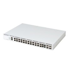 ELTEX MES3300-24F Ethernet-коммутатор 1 порт 10/100/1000BASE-T (OOB), 20 портов 1000BASE-X/100BASE-FX (SFP), 4 комбинированных порта 10/100/1000BASE-T/1000BASE-X/100BASE-FX, 4 порта 10GBA