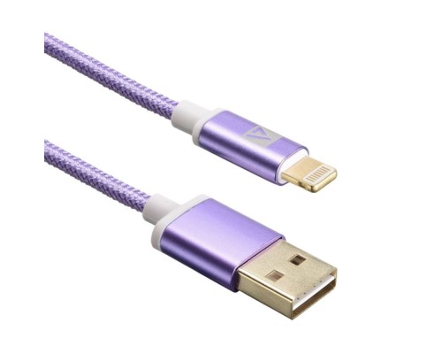 [Контроллер] Кабели USB ACD USB кабель ACD-Style Lightning ; USB-A 2-сторонние коннекторы, нейлон, 1м, фиолетовый (ACD-U913-P6P)