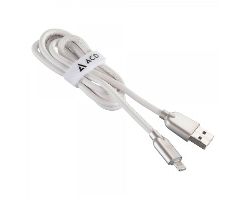 [Контроллер] Кабели USB ACD USB кабель ACD-Allure Lightning ; USB-A Кожа, 1м, белый (ACD-U926-P5W)