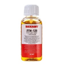 Rexant (09-3626) Флюс для пайки, ЛТИ-120, 30мл, с кисточкой, флакон