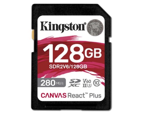 [Карта памяти ] SecureDigital 128GB Kingston SDXC SDR2V6/128GB Canvas React Plus w/o adapter