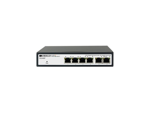 [Сетевое оборудование] ORIGO OS2406P/60W/A1A Настраиваемый L2 PoE-коммутатор 4x1000Base-T PoE+, 2x1000Base-T, PoE-бюджет 60 Вт