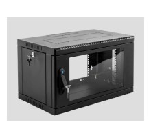 ЦМО Шкаф телекоммуникационный настенный сварной 6U (600 x 500) съёмные стенки, дверь стекло, чёрный, ШРН-6.500-9005