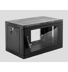 ЦМО Шкаф телекоммуникационный настенный сварной 6U (600 x 500) съёмные стенки, дверь стекло, чёрный, ШРН-6.500-9005
