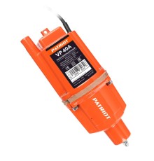 Насос погружной вибрационный PATRIOT VP 40А [315302515] { нижний забор, кабель 40 м, 300 Вт. 18 л/мин. H-70 м. D-96 мм. термозащита }
