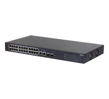 DAHUA DH-CS4226-24ET-375 24-портовый PoE коммутатор облачный 24 RJ45 10/100Мбит/с (PoE/PoE+/Hi-PoE), 2 комбинированных SFP/RJ45 10/100/1000Мбит/с (uplink)