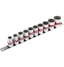 Rexant (12-8304) Набор торцевых головок 1/2, двенадцатигранные, CrV, 10 шт., 10-24мм