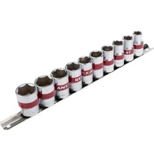 Rexant (12-8306) Набор торцевых головок 1/2, шестигранные, CrV, 10 шт., 10-22мм