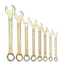 Rexant (12-5842-2) Набор ключей комбинированных (8-11, 13, 14, 17, 19мм), 8 шт, желтый цинк