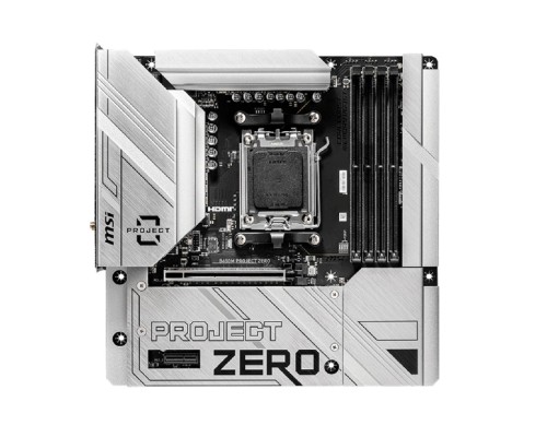 [Материнская плата] Материнская плата MSI B650M PROJECT ZERO B650, AM5, 4DDR5, 1PCI-Ex16, 2PCI-Ex1, 2M.2, 4SATA3.0, 1USB3.2Gen2x2, 5USB3.2Gen2, 4USB3.2Gen1, 6USB 2.0