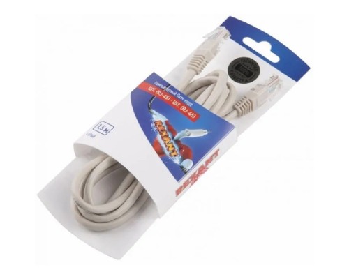 [Патч-корды (сетевые, телефонные)] Rexant (06-3202) Патч-корд U/UTP RJ45-RJ45, CAT 5e, PVC, серый, 1,5м