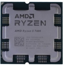 CPU AMD Ryzen 5 7600 BOX (100-100001015BOX) (Raphael, 5nm, C6/T12, Base 3,8GHz, Turbo 5,1GHz, RDNA 2 Graphics, L3 32Mb, TDP 65W, SAM5) 
