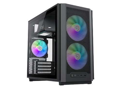 [Корпуса] GameMax Корпус F36 BK без БП (Midi Tower, ATX, Черный, 1*USB Type-C, 3*120мм)