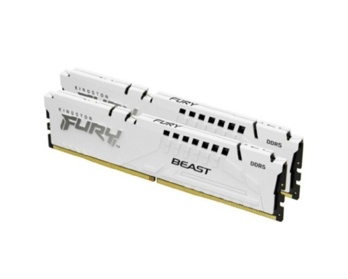 [Модуль памяти] Модуль памяти Kingston 32GB (2x16GB) DDR5 6000MT/s CL36 FURY Beast White EXPO Non-ECC Unbuffered DIMM (Kit of 2) 1RX8 36-44-44 1.35V 288-pin 16Gbit 