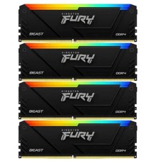 Память оперативная/ Kingston 32GB 2666MT/s DDR4 CL16 DIMM (Kit of 4) FURY Beast RGB