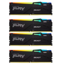 Kingston 64GB 5200MT/s DDR5 CL40 DIMM (Kit of 4) FURY Beast RGB XMP KF552C40BBAK4-64