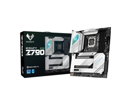 [Материнская плата] MAXSUN MS-iCraft Z790 WIFI V1/V2 (Socket 1700, ATX, 4xDDR5, HDMI/DP, 4*SATA3, 4*M.2, 1xPCI-E 16x/2*PCIEx4/1*PCIEx1, 4*USB 2.0, 4*USB 3.2 Gen1, 1*TypeC, LAN 2*2.5G, Bluetooth, Wi-Fi 802.11ax, RTL)
