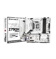 MAXSUN MS-Terminator Z790M D5 ICE (Socket 1700, mATX, 4*DDR5, DP/HDMI, 4*SATA3, 5*M.2, 1xPCIEx16/1xPCIEx4, 4*USB 2.0, 4*USB 3.2 Gen1 , 1*Type-C, LAN 1*2.5G, 1*S/PDIF,  Bluetooth,  Wi-Fi 802.11ax, RTL)