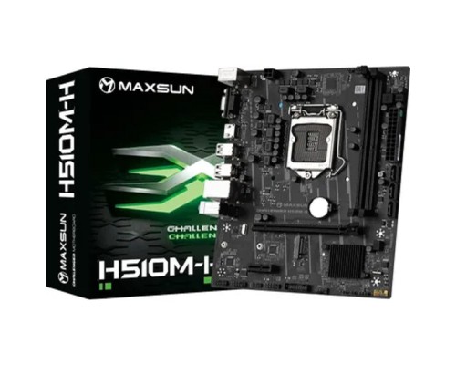 [Материнская плата] MAXSUN MS-Challenger H510M-H (Socket 1200, mATX, H470, 2*DDR4, VGA/HDMI, 3*SATA3, 1*M.2, 1*PCIEx16/1*PCIEx1, 6*USB 2.0, 2*USB 3.2 Gen1, LAN 1*1G, RTL)