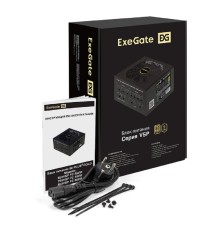 Exegate EX297231RUS Блок питания 650W 80 PLUS® GOLD 650VSP FC (ATX3.0, APFC, КПД 90% (80 PLUS GOLD), 120mm fan, 24pin, 2x(4+4)pin, PCIE5.0/12VHPWR, 2xPCI-E, 6xSATA, 3xIDE, 1xFDD, Full Cable Management