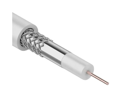 [Кабель] Rexant (01-2611) Кабель коаксиальный 3С-2V, 75Ом, CCS/Al/Al, 48%, 100м, INDOOR, белый
