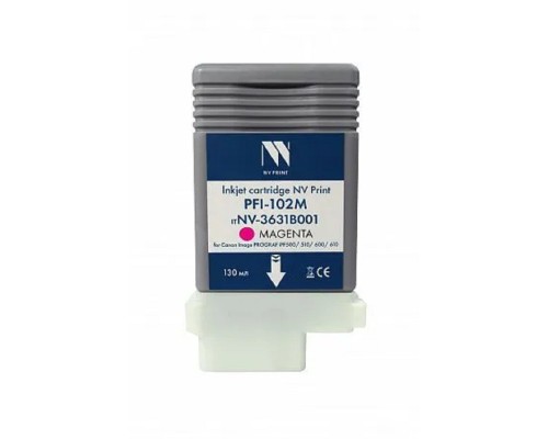 [Расходные материалы] Струйный картридж NV Print PFI-102M (NV-3631B001) Magenta для Canon ImagePROGRAF iPF500/510/600/610 (130 мл) 
