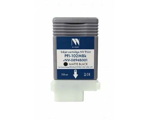 [Расходные материалы] Струйный картридж NV Print PFI-102MBk (NV-0894B001) Matte Black для Canon ImagePROGRAF iPF500/510/600/610 (130 мл) 