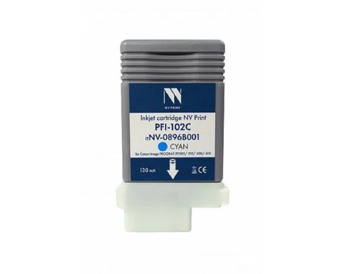 [Расходные материалы] Струйный картридж NV Print PFI-102С (NV-0896B001) Cyan для Canon ImagePROGRAF iPF500/510/600/610 (130 мл) 